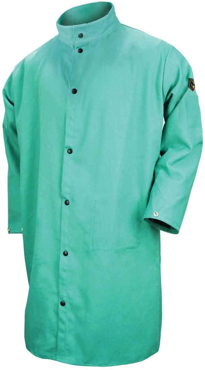 Black Stallion F9-42C 9 oz. 42" Green Flame Resistant Cotton Shop Coat - 2XL ONLY