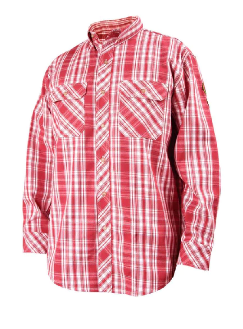 Revco Black Stallion AR/FR Red Plaid Cotton Work Shirt (WF2110-RD)