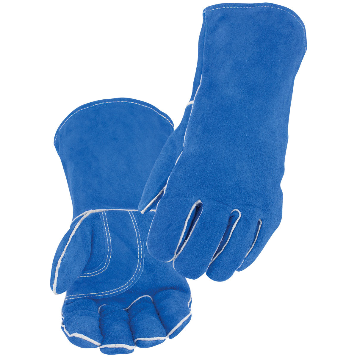 Split Cowhide Stick Glove with Palm Guard, Blue (113)
