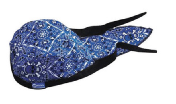 (230559) Miller Skull And Barbed Wire Arc Armor Terry Cloth Welder's Bandana With Sewn-In Sweatband