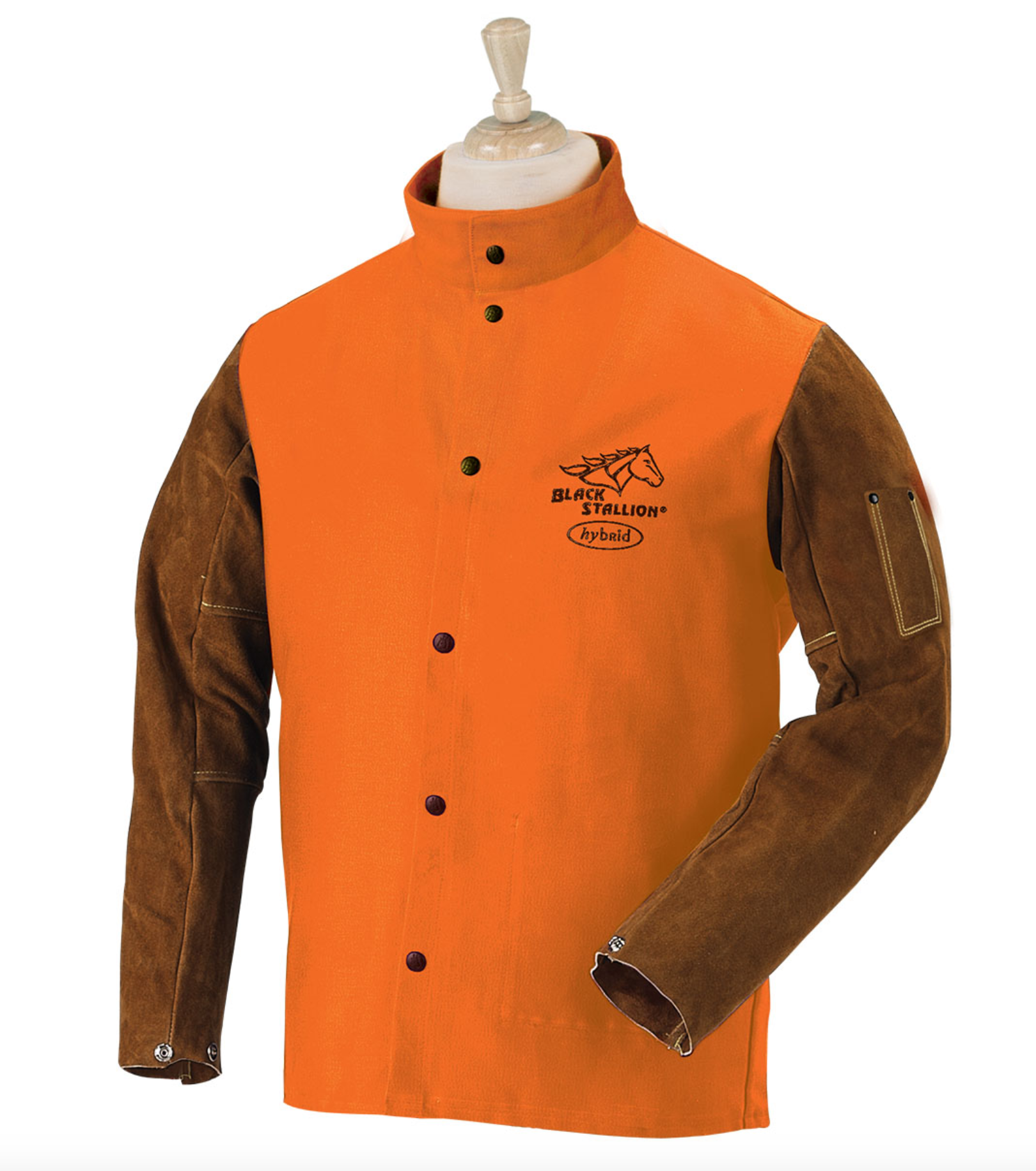 FR Cotton & Cowhide Hybrid Welding Jacket, Orange (FO9-30C/BS)
